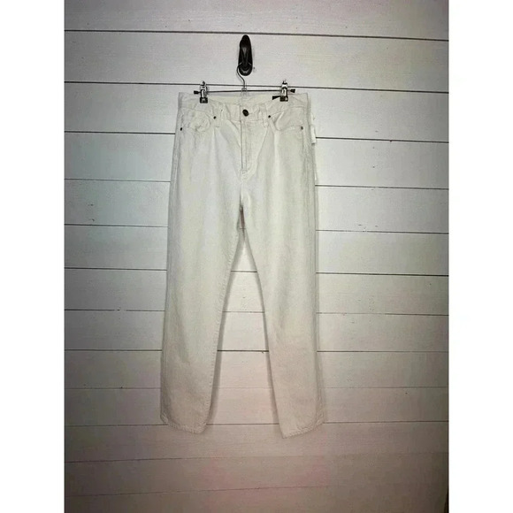 NWT Goldsign Sz 26 The‎ Relaxed Jean High Rise Straight Leg Button Fly in White - Picture 4 of 15